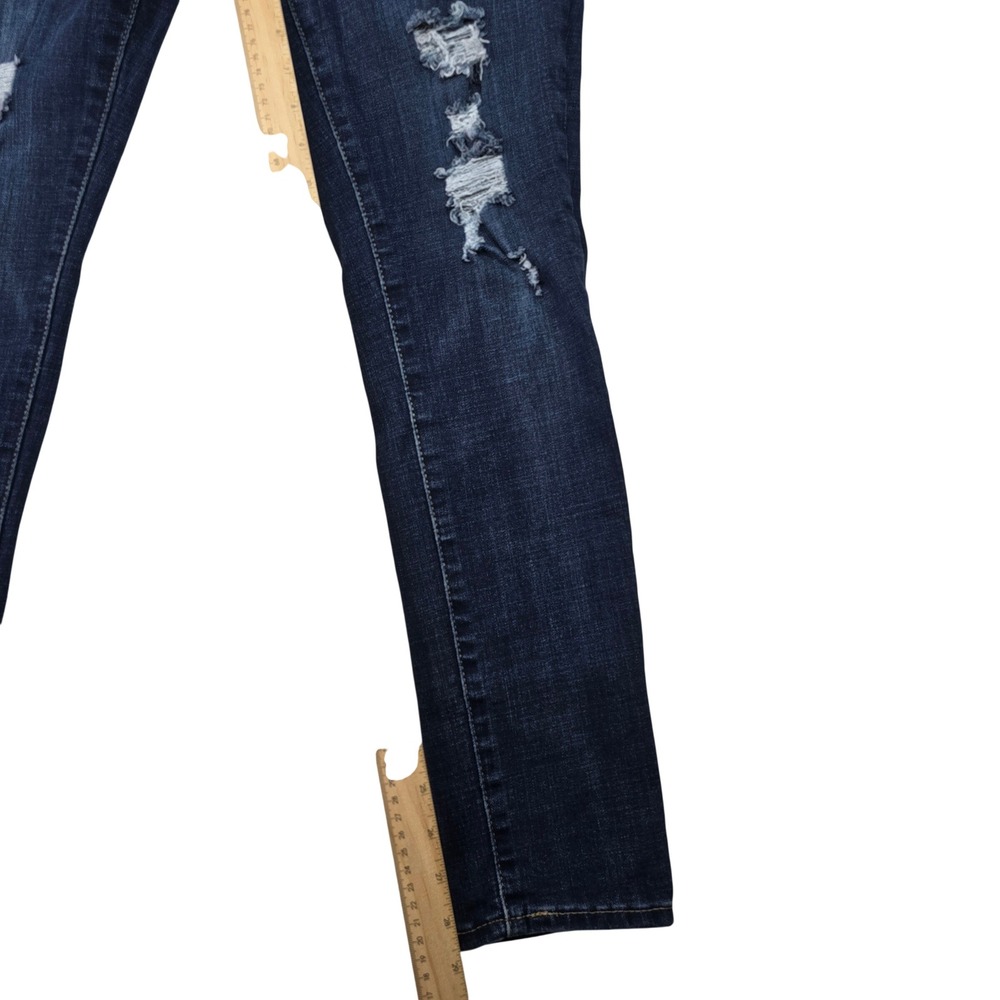 Levis 711 Skinny Jeans Womens 32 Dark Wash Distressed Ripped Denim Mid Rise - Picture 8 of 15